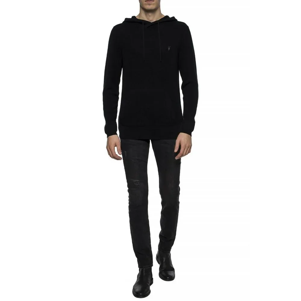 AllSaints Men's Black Ivar 100% Merino Long Sleeve Hoodie size XS - Picture 16 of 16